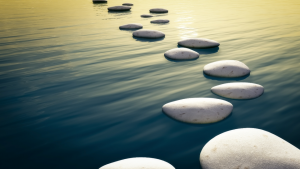 zen rocks in water