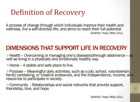 Definition of Recovery