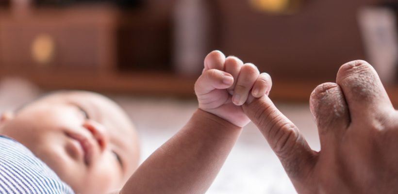 New born baby Catch my little finger
